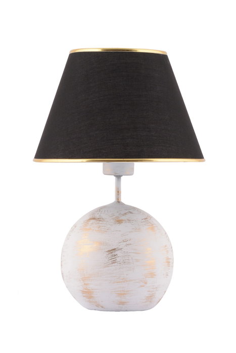 Opviq Lámpara de Mesa Balloon Negro, Blanco y Dorado